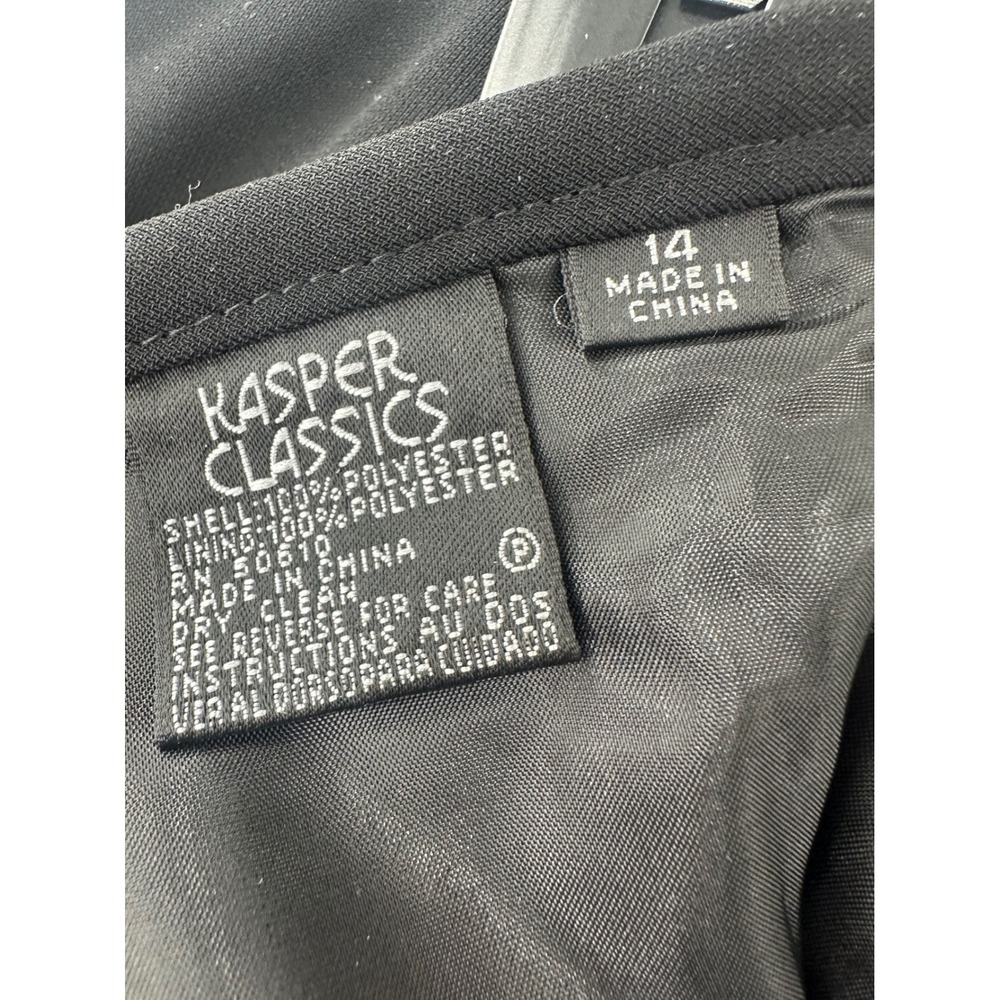 Kasper Classics Black Pencil Skirt Knee Length Size 14 Women's Career - Picture 4 of 10